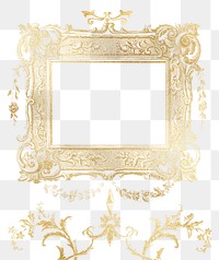 Gold vintage photo png frame, luxurious design on transparent background, remixed from the artwork of Nicholas Acampora