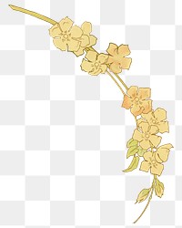 Yellow flower png botanical sticker, transparent background, remixed by rawpixel