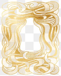 Peter Behrens' png The Kiss frame, vintage art nouveau on transparent background, remixed by rawpixel