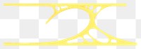 Yellow ornate divider png sticker, vintage element, transparent background