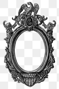 Vintage ornate png frame on transparent background, remixed from the artwork of Katherine Hastings