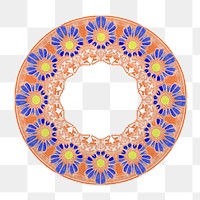 Art nouveau png flower pattern ornament on transparent background, remixed from the artworks of Alphonse Maria Mucha