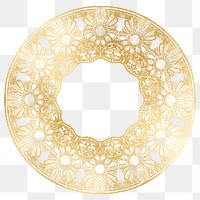 Art nouveau png flower pattern ornament on transparent background, remixed from the artworks of Alphonse Maria Mucha