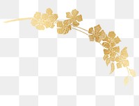 Gold flower png botanical sticker, transparent background, remixed by rawpixel