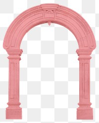 Greek arch pillar png, pink vintage design on transparent background