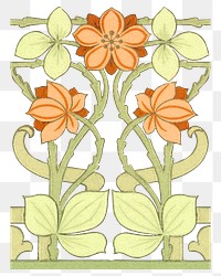 Orange flower png botanical sticker, transparent background, remixed by rawpixel