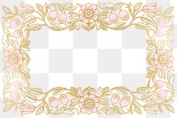 Vintage wedding png frame, floral design, transparent background, remixed by rawpixel