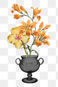 Flower arrangement png botanical sticker, transparent background, remixed by rawpixel