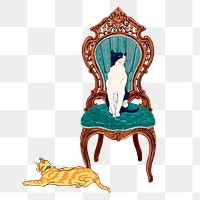 Cats png pet sticker, transparent background, remixed by rawpixel