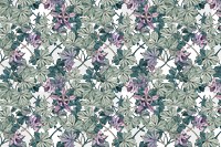 Green leaves png columbine pattern sticker, transparent background, remixed by rawpixel