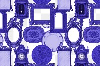 Furniture pattern png blue sticker, transparent background, remixed by rawpixel