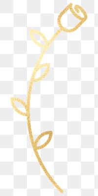 Gold rose png flower sticker, transparent background, remixed by rawpixel