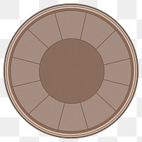 Brown badge png round sticker, transparent background