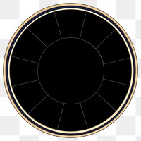 Black badge png round sticker, transparent background