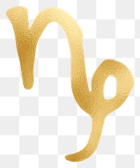 Gold Capricorn png zodiac sign sticker, transparent background