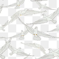 White bird png dove pattern sticker, transparent background, remixed by rawpixel
