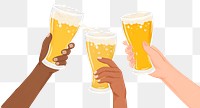 Cheering beer glasses png sticker, transparent background