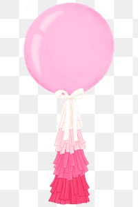 Pink balloon png sticker, baby shower decor, transparent background