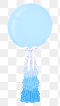 Blue balloon png sticker, baby shower decor, transparent background