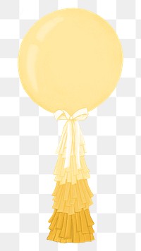 Yellow balloon png sticker, baby shower decor, transparent background