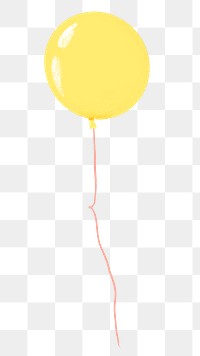 Yellow balloon png sticker, birthday party decor, transparent background