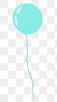 Blue balloon png sticker, birthday party decor, transparent background