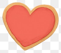 Red heart cookie png sticker, Valentine's graphic, transparent background