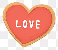 Love heart cookie png sticker, Valentine's graphic, transparent background