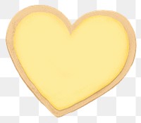 Yellow heart cookie png sticker, Valentine's graphic, transparent background