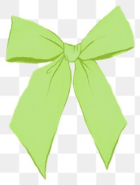 Green bow ribbon png sticker, cute party decoration, transparent background