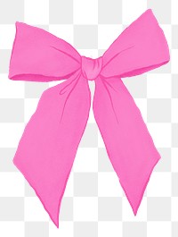 Pink bow ribbon png sticker, cute party decoration, transparent background