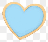 Blue heart cookie png sticker, Valentine's graphic, transparent background