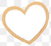 White heart cookie png sticker, Valentine's graphic, transparent background