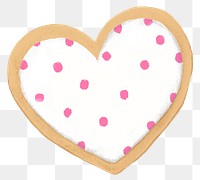 Polka dotted png heart cookie sticker, Valentine's graphic, transparent background