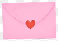 Pink love letter png sticker, Valentine's Day graphic, transparent background