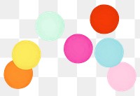 Colorful circle png shapes sticker, party decor, transparent background