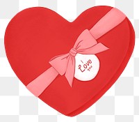 Valentine's chocolate box png sticker, cute dessert illustration, transparent background