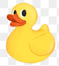 Cute rubber duck png sticker, baby's toy graphic, transparent background