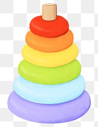 Colorful conical tower png sticker, baby's toy graphic, transparent background