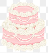 Pink wedding cake png sticker, celebration graphic, transparent background