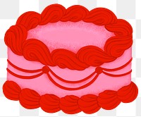 Red wedding cake png sticker, celebration graphic, transparent background