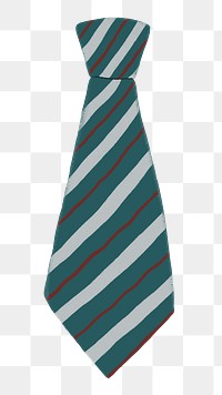 Green striped necktie png sticker, apparel graphic, transparent background