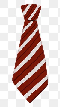 Red striped necktie png sticker, apparel graphic, transparent background