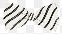 White striped bow-tie png sticker, apparel graphic, transparent background