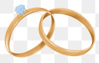 Gold wedding rings png sticker, jewelry illustration, transparent background