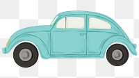 PNG blue classic car sticker, transparent background