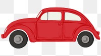 PNG red classic car sticker, transparent background