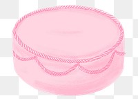 Pink birthday cake png sticker, dessert illustration, transparent background