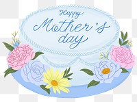 Mother's day cake png sticker, blue dessert illustration, transparent background