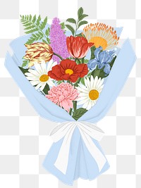 Flower bouquet png gift sticker, transparent background